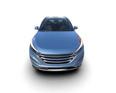 mavi modern araba - aile ailesi beyaz arka planda kopyalama alanı ile