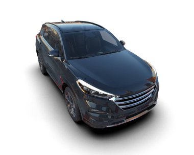 modern siyah araba - 3D illüstrasyon