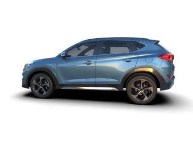 Modern kompakt araba - geçiş. 3 Boyutlu Hazırlama.