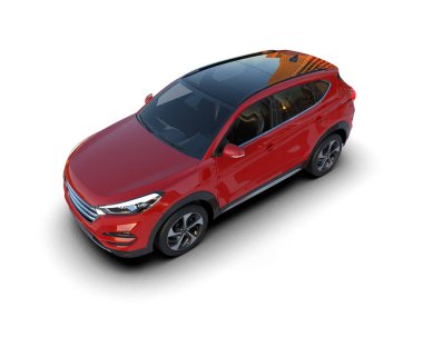 Kırmızı modern şehir cipi. Tasarımınız için şehir konsepti. 3d oluşturma