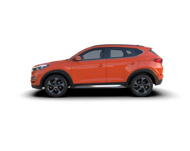 modern araba beyaz arkaplanda izole edildi