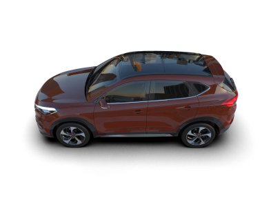 beyaz arkaplanda modern araba