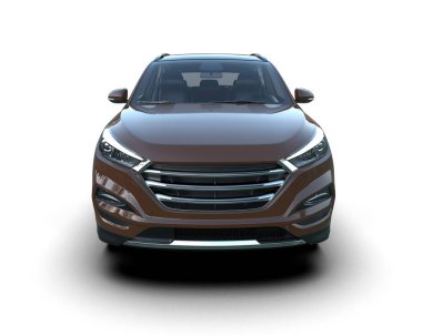 Beyaz arka planda lüks bir araba. 3d oluşturma