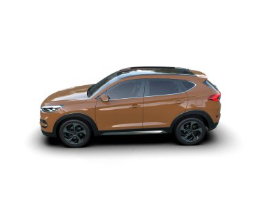 Beyaz arka planda modern SUV. 3d oluşturma