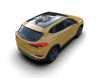 modern SUv beyaz arkaplanda izole edildi. 3d görüntüleme - illüstrasyon