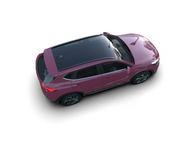 Pembe spor araba beyazda izole edilmiş. 3d oluşturma.