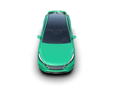 Beyaz arka planda modern bir araba. 3 d