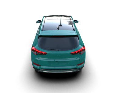 Beyaz arka planda modern şehir arabası