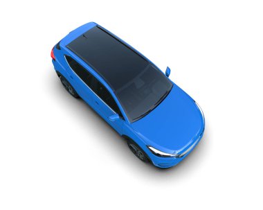 mavi araba 3D görüntüleme