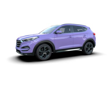 kompakt kompakt şehir cipi. 3 boyutlu illüstrasyon. Premium kompakt şehir arabası.