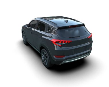 Beyaz arka planda modern bir cip. 3d oluşturma