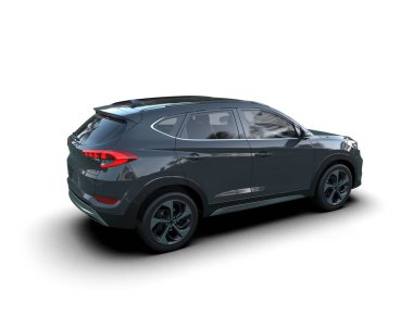 siyah modern araba - arka plan - 3D görüntüleme