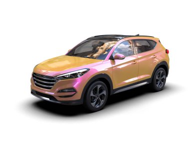 beyaz arkaplanda modern araba