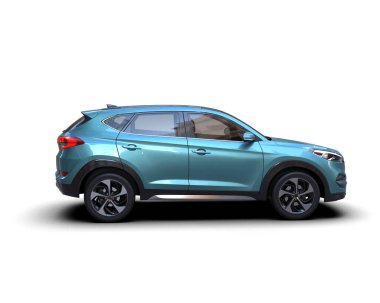 SUv, mavi renk 3D görüntüleme.