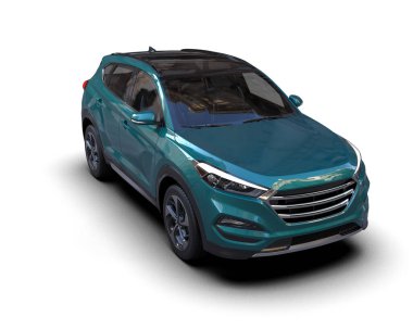 Gri arka planda modern şehir arabası. Arabadaki araba konsepti. 3d illüstrasyon.