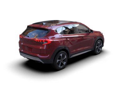 Araba beyaz arka planda izole edilmiş. 3d illüstrasyon.