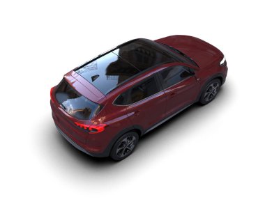 beyaz arkaplanda izole edilmiş araba - 3 boyutlu görüntüleme