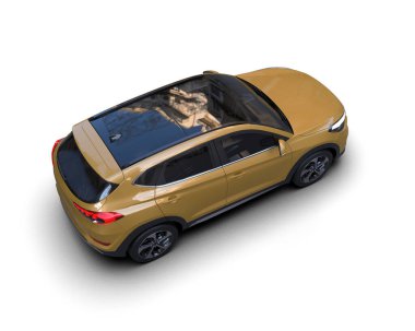 modern SUv beyaz arkaplanda izole edilmiş 3 boyutlu görüntüleme