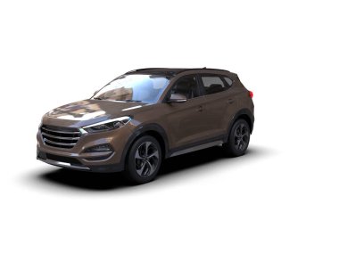 beyaz arkaplanda izole edilmiş araba 3 boyutlu görüntüleme