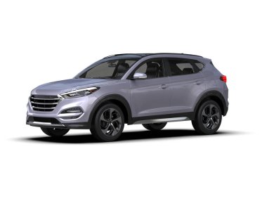 modern araba beyaz arka planda izole edildi. 3 boyutlu görüntüleme