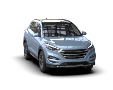 Gri arka planda modern küçük araba