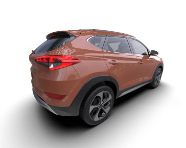 SUV beyaz arka planda izole edildi. 3d oluşturma