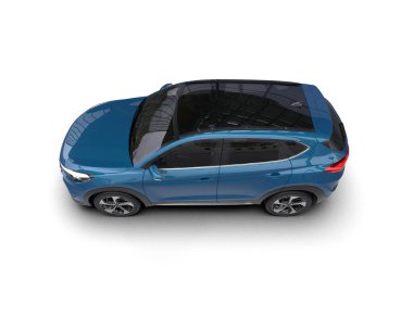 Modern araba arka planda izole edilmiş. 3D görüntüleme - illüstrasyon