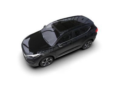 beyaz arkaplan üzerinde siyah SUv 3D görüntüleme