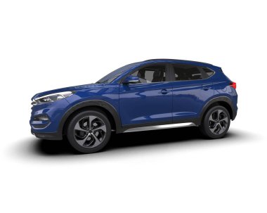 modern mavi SUV arabası - 3 boyutlu