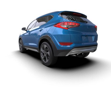 Modern araba beyazda izole edilmiş. 3d oluşturma