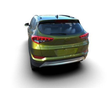 modern araba beyaz arka planda izole edilmiş