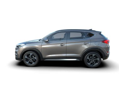 beyaz arkaplanda izole edilmiş araba 3 boyutlu görüntüleme