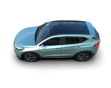 Modern küçük aile arabası - 3 boyutlu.