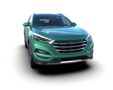 beyaz arka planda modern araba 3 boyutlu görüntüleme