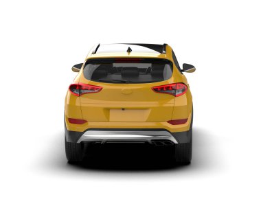 Arka planda izole edilmiş gerçekçi bir SUV aracı. 3D görüntüleme - illüstrasyon