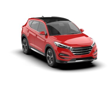 rode suv op een witte achtergrond