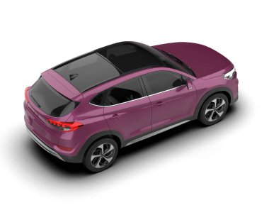 Modern pembe bir arabanın 3 boyutlu çizimi