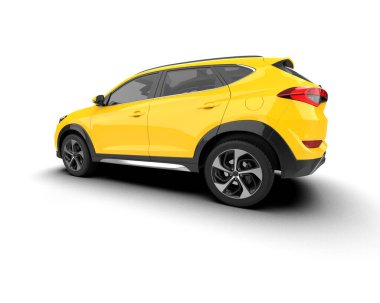 Sarı modern SUV - yan görünüm