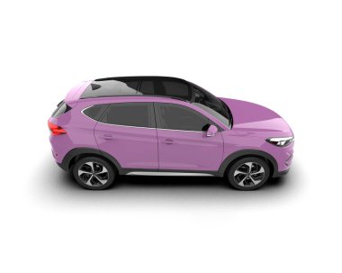 Gerçekçi pembe araba. 3d oluşturma