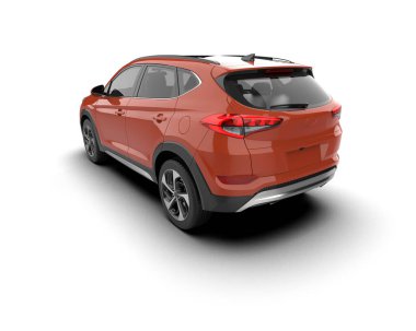 Araba beyaz arka planda izole edilmiş. 3d oluşturma