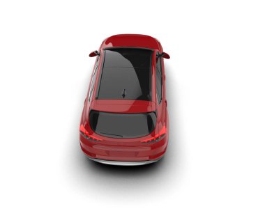 Kırmızı araba - yan görünüm