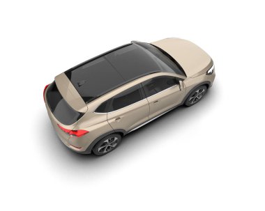 Modern arabanın 3 boyutlu tasarımı - izole edilmiş