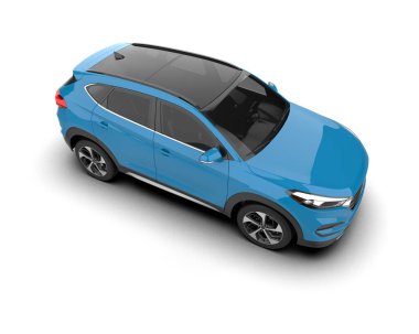 modern mavi SUV - ön görünüm