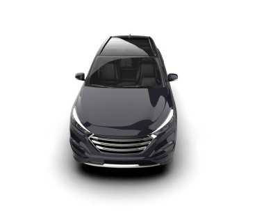 Siyah arka planda modern şehir arabası. 3d oluşturma