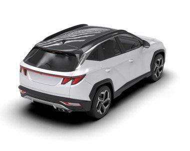 Siyah arka planda beyaz, modern bir cip. 3D görüntüleme. 3d illüstrasyon.