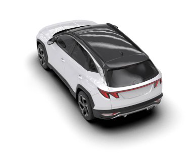 beyaz modern spor sedan - arka görünüm