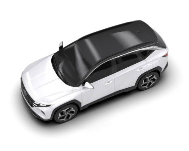 Modern beyaz SUV arabası - 3 boyutlu