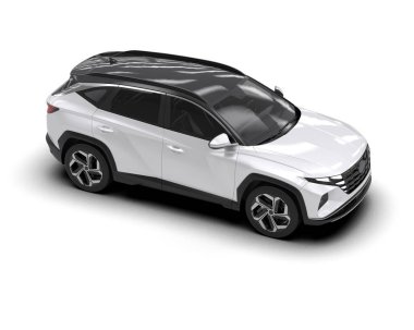 Siyah arazi aracı ve boş ekran. 3d oluşturma