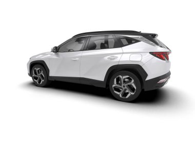 Beyaz arkaplandaki araba.