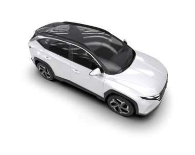 beyaz arka planda modern kompakt şehir elektrikli araba